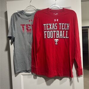 Lot of 2 Men’s Under Armour Texas Tech Shirts Size Medium